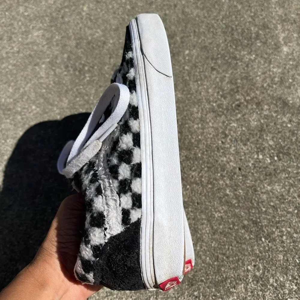 Vans old skool sneakers 6.5 sherpa checkered plaid skate grunge alternative punk - Picture 2 of 6